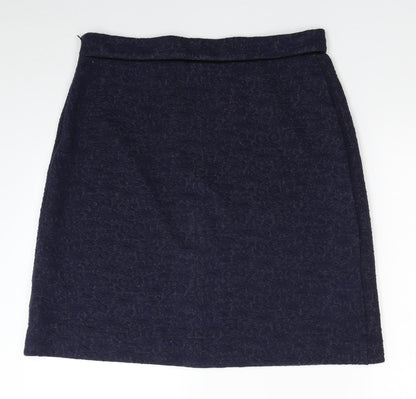 Dickins & Jones Womens Blue Polyester A-Line Skirt Size 14 Zip