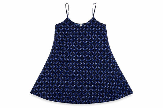 Blue Vidoff Womens Blue Geometric Polyester Tank Dress Size S V-Neck Pullover