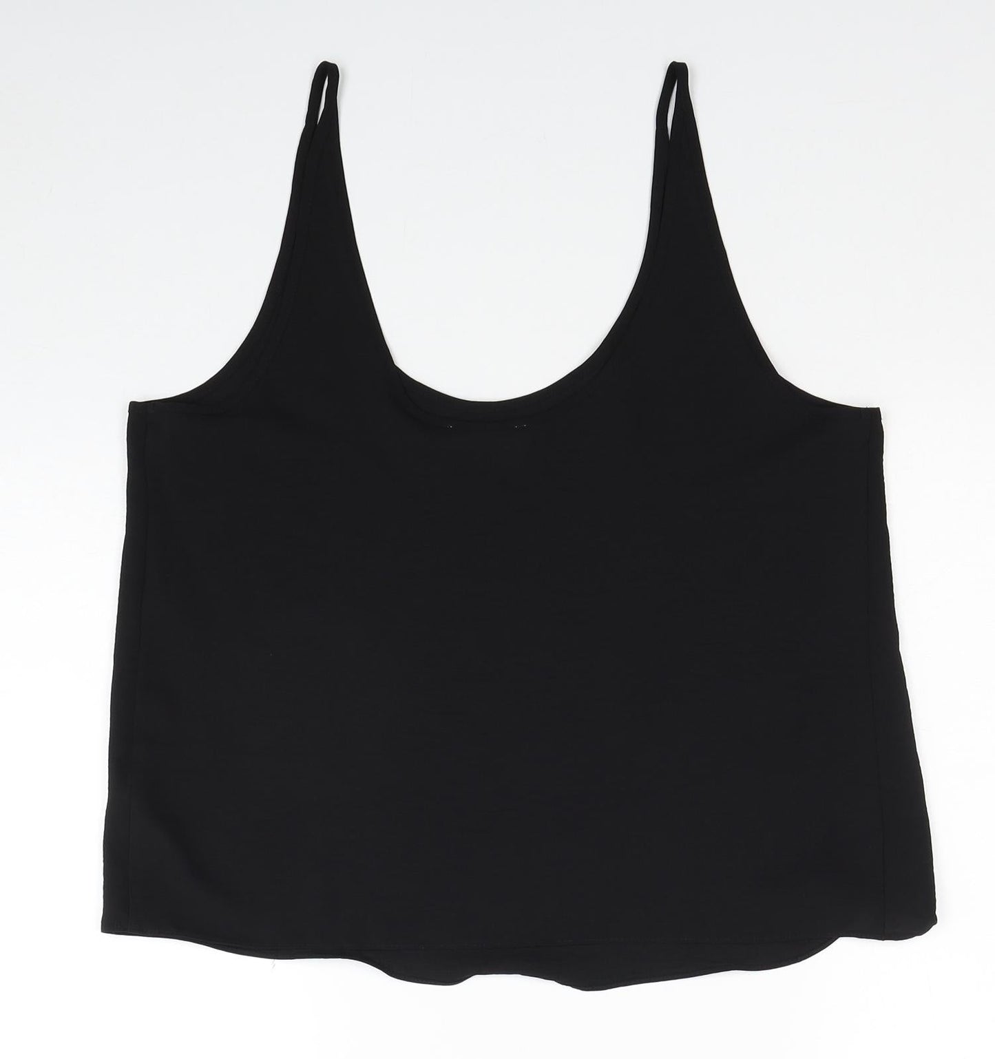 Primark Womens Black Polyester Camisole Tank Size 12 Scoop Neck
