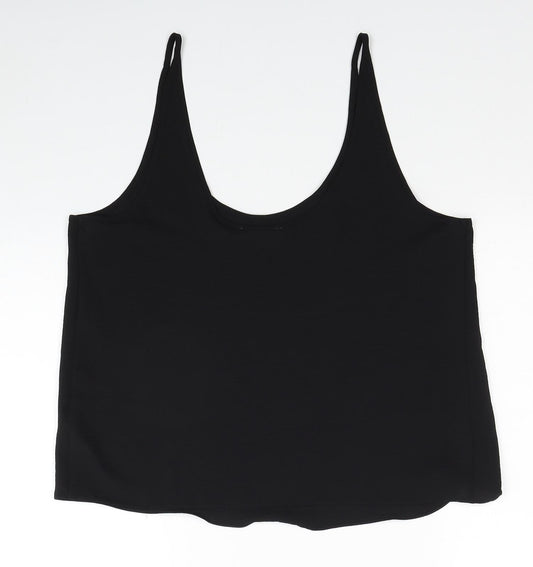 Primark Womens Black Polyester Camisole Tank Size 12 Scoop Neck