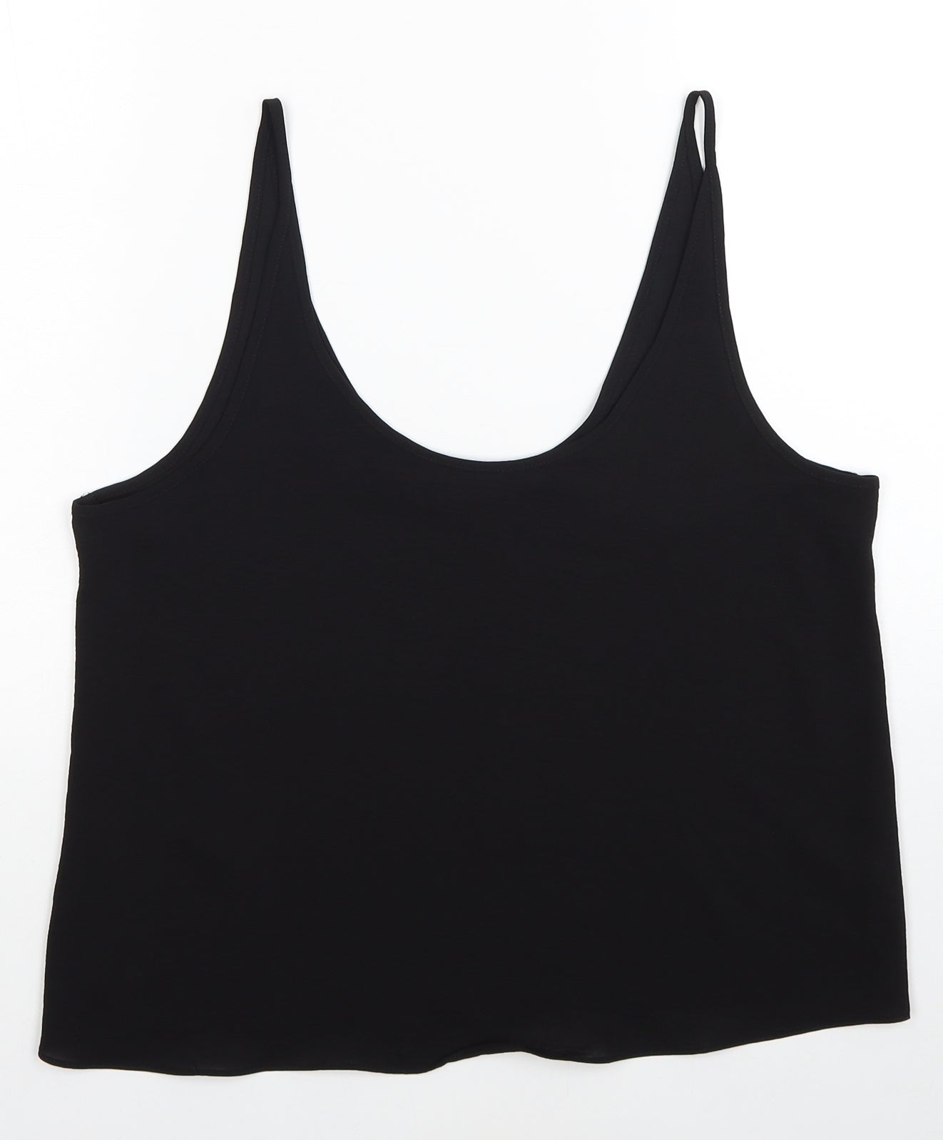 Primark Womens Black Polyester Camisole Tank Size 12 Scoop Neck
