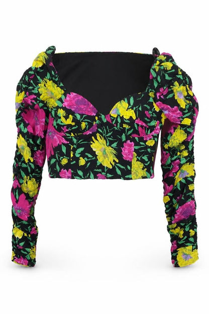 Womens UK Size S Zara Multicoloured Cropped Blouse