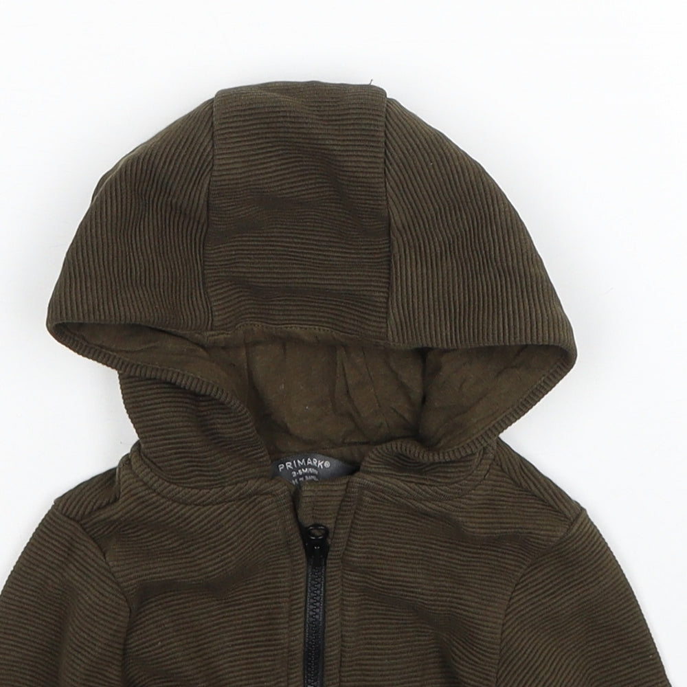 Primark Boys Green Basic Coat Jacket Size 3-6 Months Zip