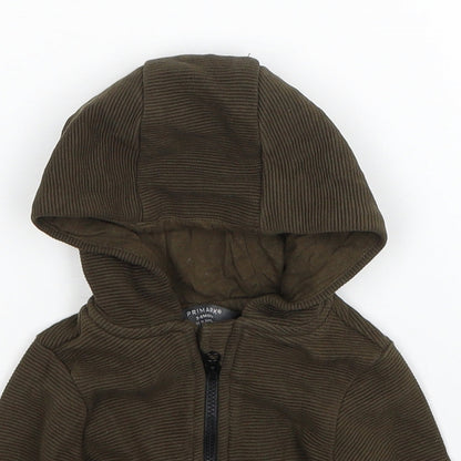 Primark Boys Green Basic Coat Jacket Size 3-6 Months Zip