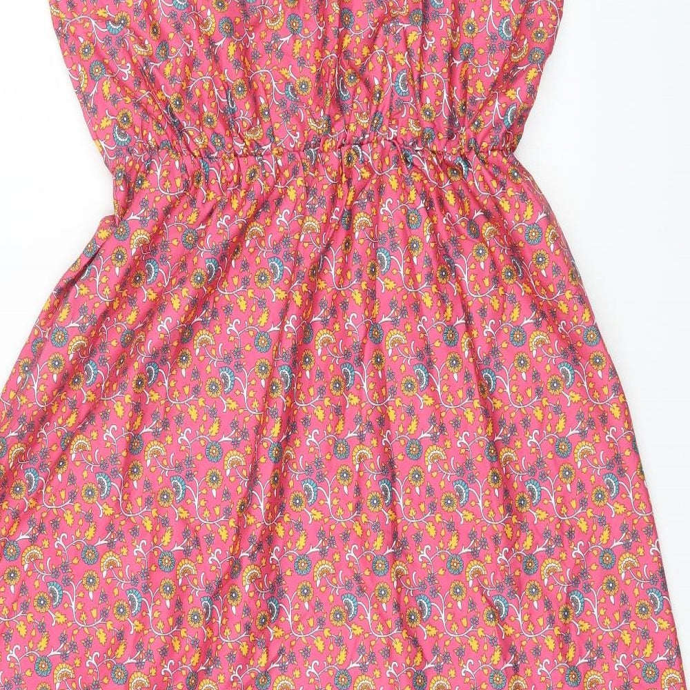 SheIn Womens Multicoloured Geometric Polyester Maxi Size L Halter Pullover