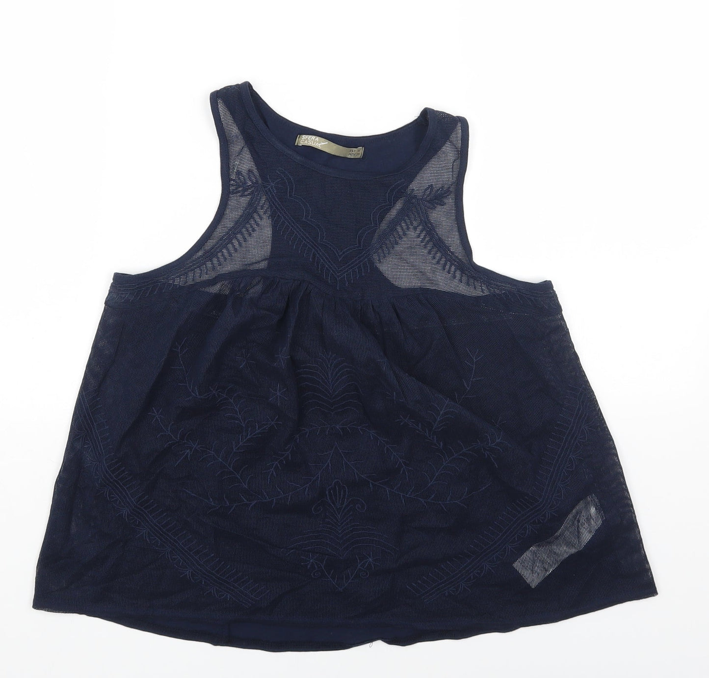 Womens UK Size M Sfera Blue Basic T-Shirt