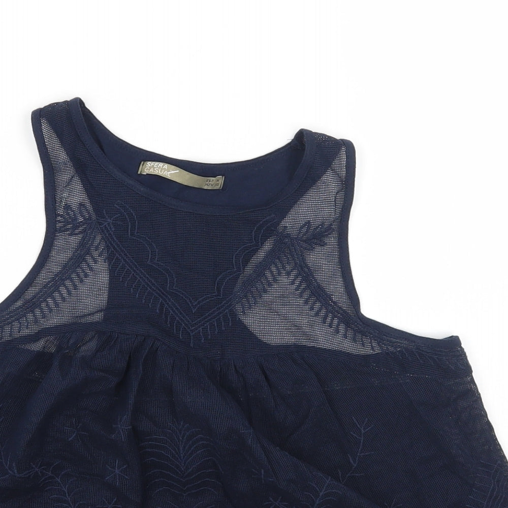 Womens UK Size M Sfera Blue Basic T-Shirt