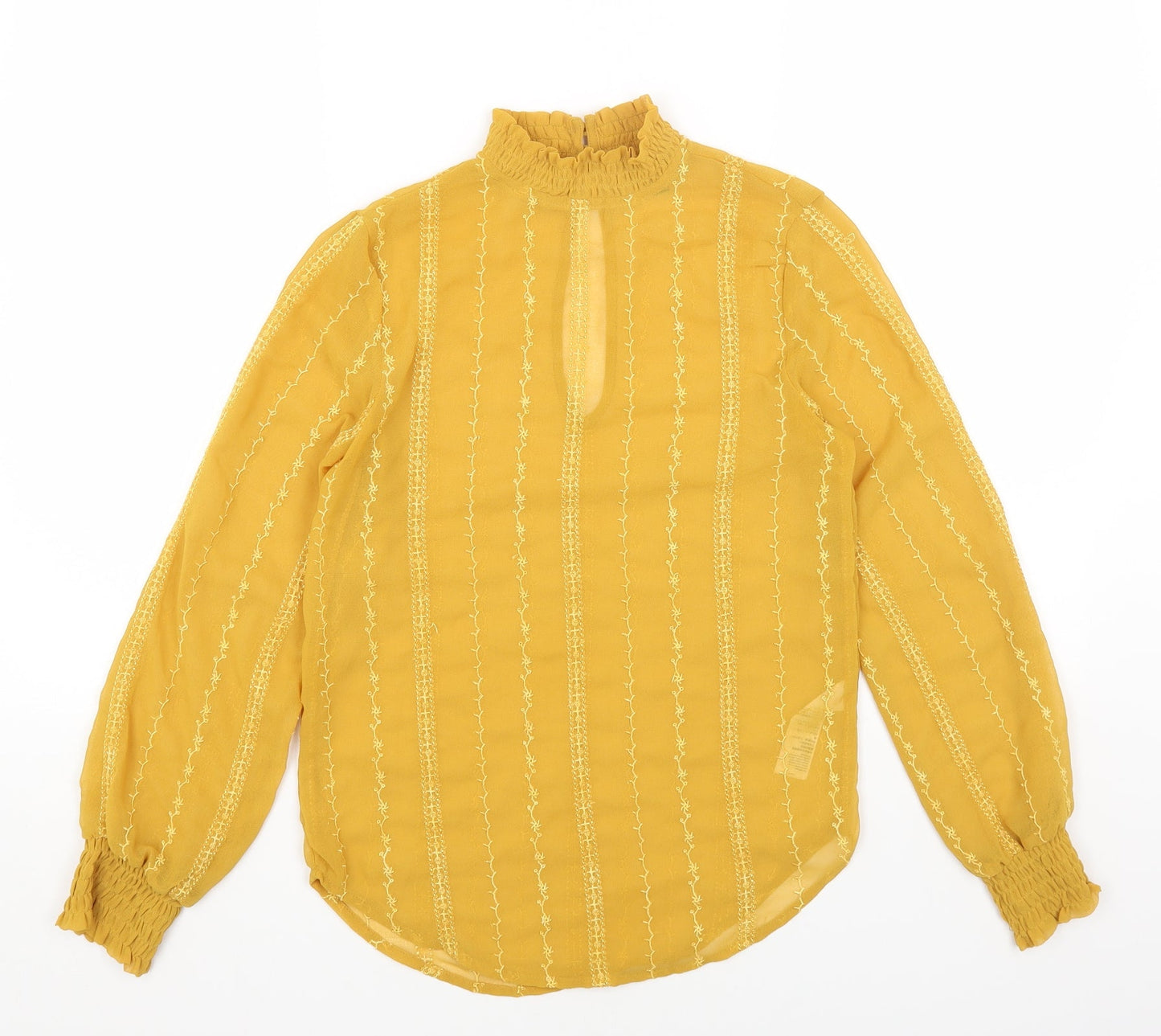 Womens UK Size 6 Topshop Yellow Basic Blouse