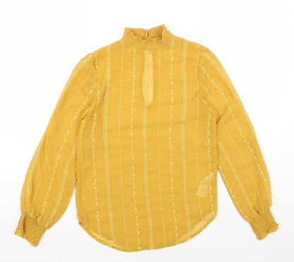 Womens UK Size 6 Topshop Yellow Basic Blouse