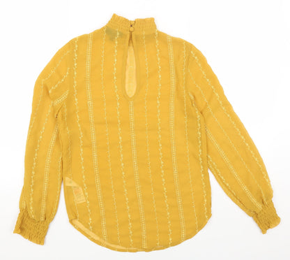 Womens UK Size 6 Topshop Yellow Basic Blouse