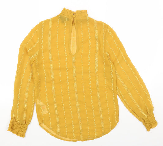 Womens UK Size 6 Topshop Yellow Basic Blouse