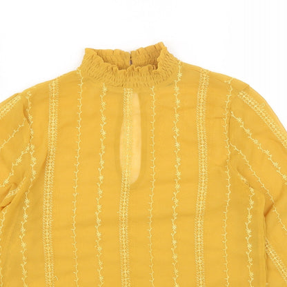 Womens UK Size 6 Topshop Yellow Basic Blouse