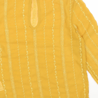 Womens UK Size 6 Topshop Yellow Basic Blouse