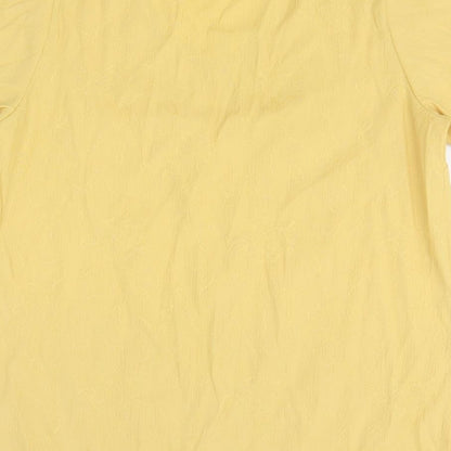 Womens UK Size 10 Sara Yellow Basic T-Shirt