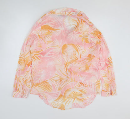 Womens UK Size 14 Peacocks Pink Basic Button-Up