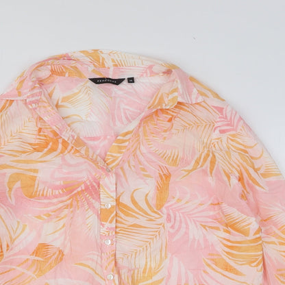 Womens UK Size 14 Peacocks Pink Basic Button-Up