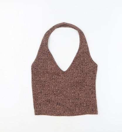 Primark Womens Beige Polyester Cropped Tank Size 6 Halter