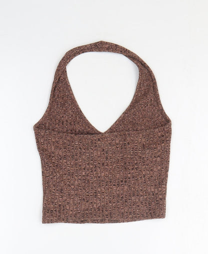 Primark Womens Beige Polyester Cropped Tank Size 6 Halter