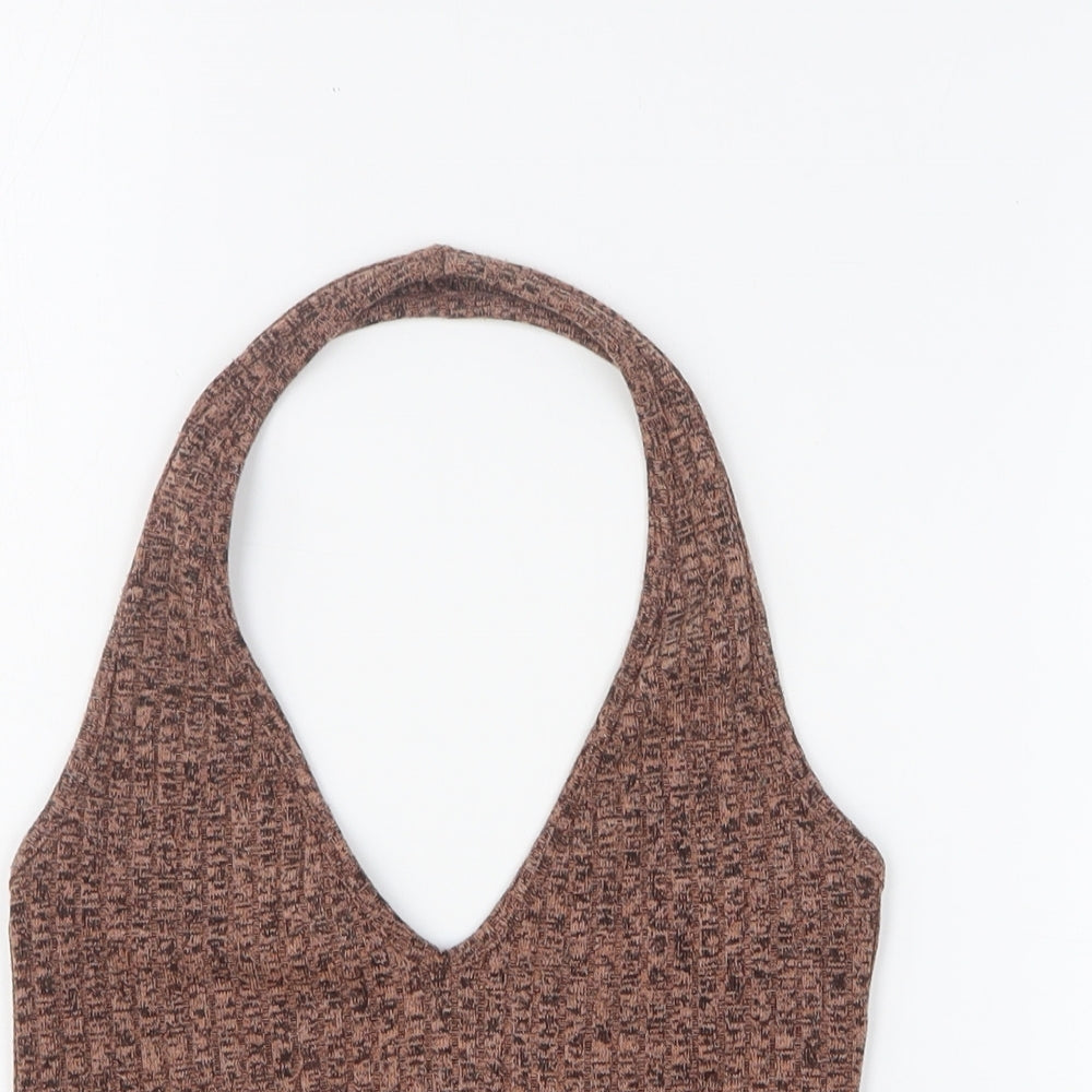 Primark Womens Beige Polyester Cropped Tank Size 6 Halter