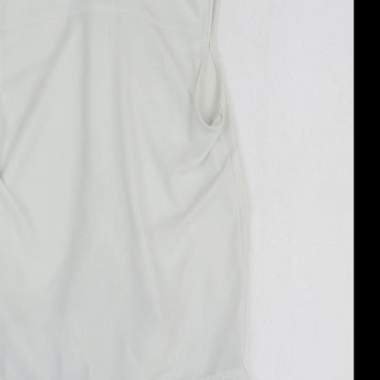 TU Womens White Polyester Basic Button-Up Size 8 Collared