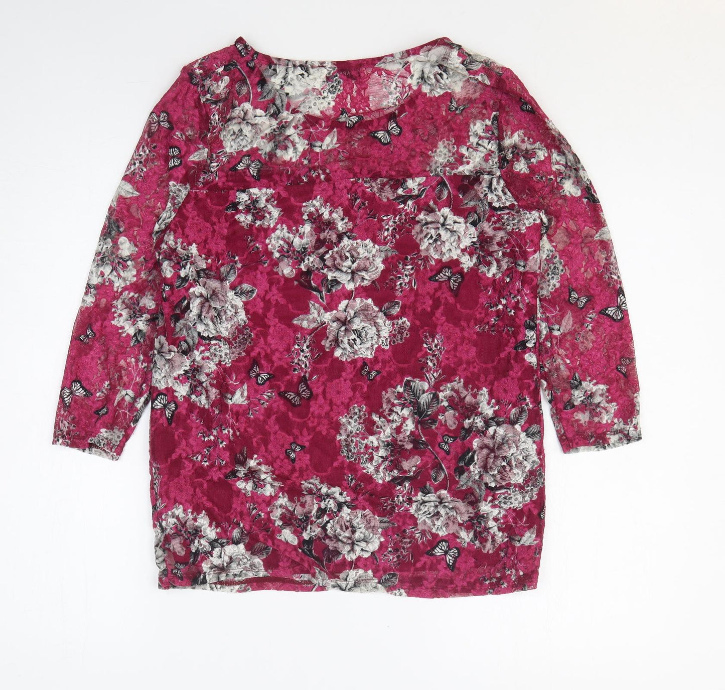 Womens UK Size 12 Paraphrase Purple Basic Blouse