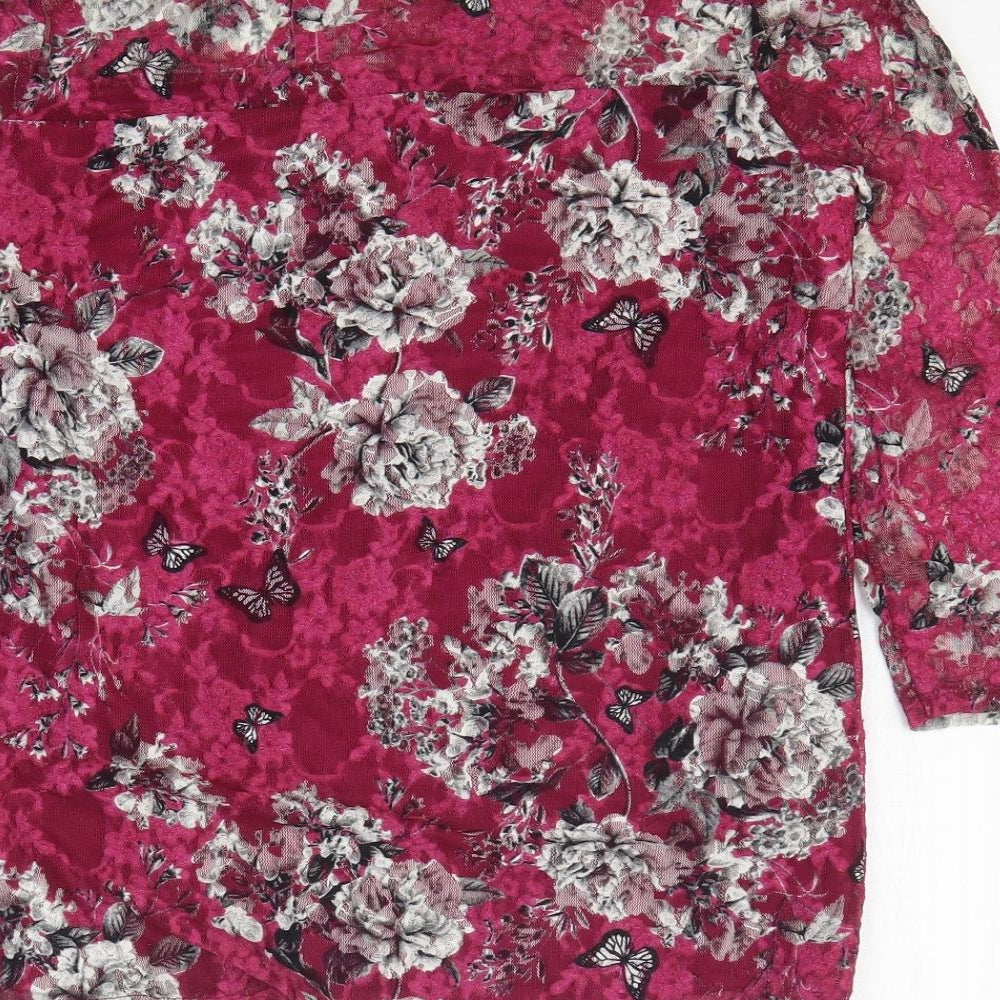 Womens UK Size 12 Paraphrase Purple Basic Blouse