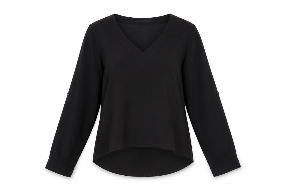 Womens UK Size 8 Atmosphere Black Basic Blouse