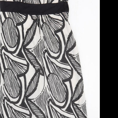 Vanilla Sands Womens Black Geometric 100% Cotton Tank Dress Size 10 Off the Shoulder Pullover