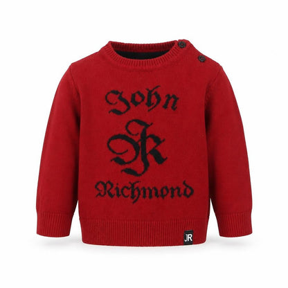 John Richmond Boys Red Cotton Basic T-Shirt Size 9-12 Months Crew Neck Pullover