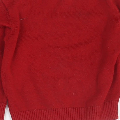 John Richmond Boys Red Cotton Basic T-Shirt Size 9-12 Months Crew Neck Pullover