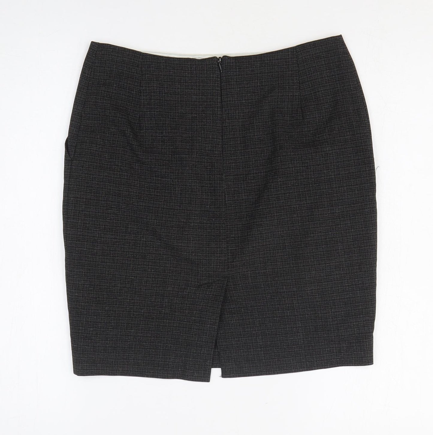 NEXT Womens Black Polyester Straight & Pencil Skirt Size 8 Zip