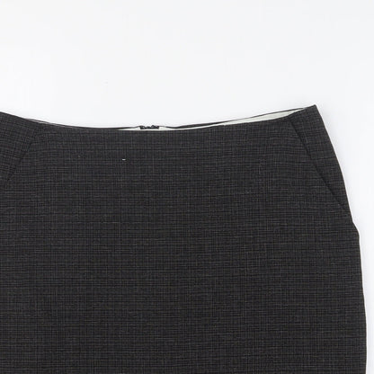 NEXT Womens Black Polyester Straight & Pencil Skirt Size 8 Zip