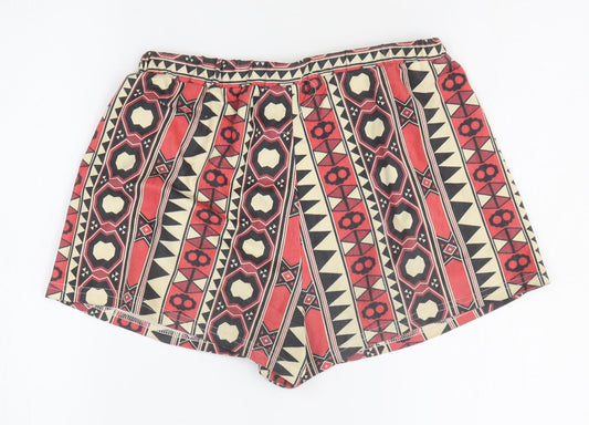 SheIn Womens Multicoloured Geometric Polyester Hot Pants Shorts Size XS L3 in Regular