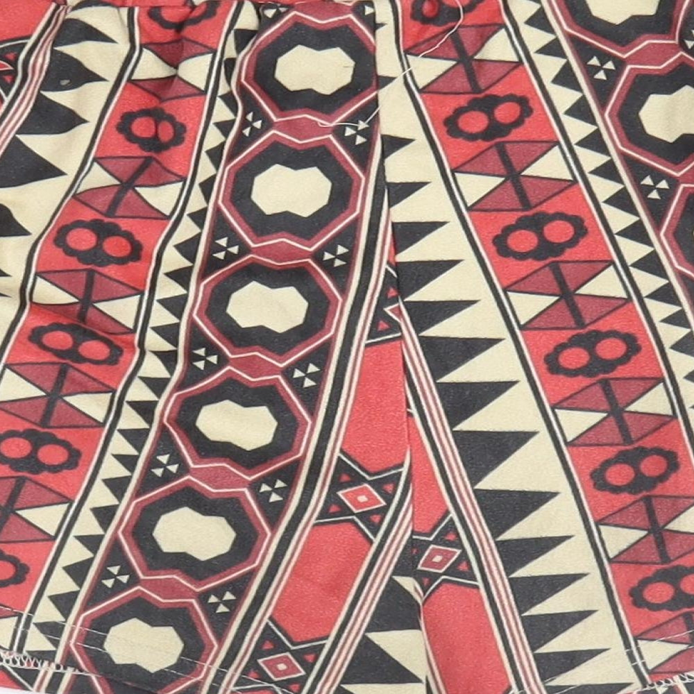 SheIn Womens Multicoloured Geometric Polyester Hot Pants Shorts Size XS L3 in Regular