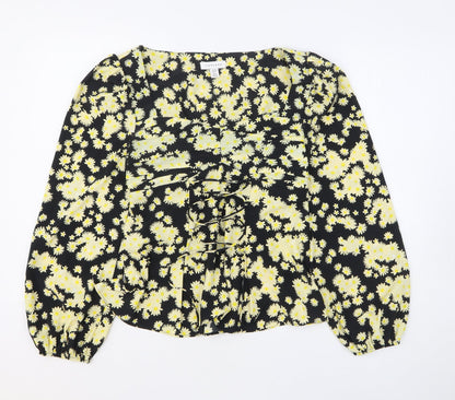Womens UK Size 10 Topshop Yellow Basic Blouse