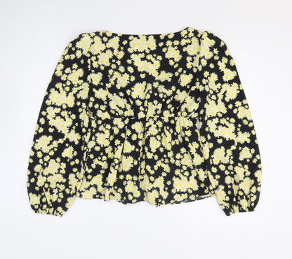 Womens UK Size 10 Topshop Yellow Basic Blouse