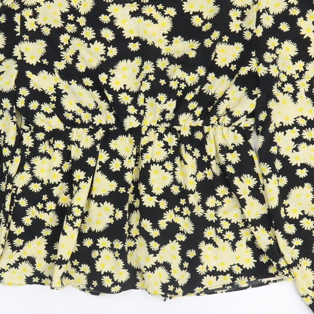 Womens UK Size 10 Topshop Yellow Basic Blouse