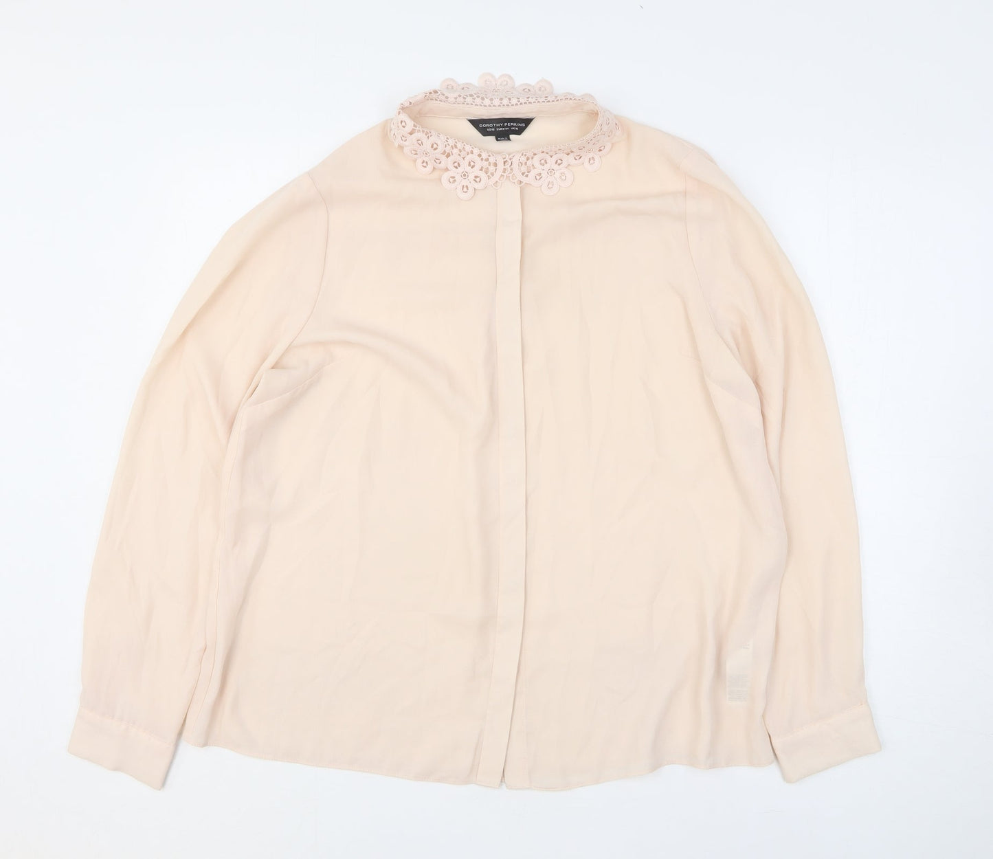 Womens UK Size 16 Dorothy Perkins Pink Basic Button-Up