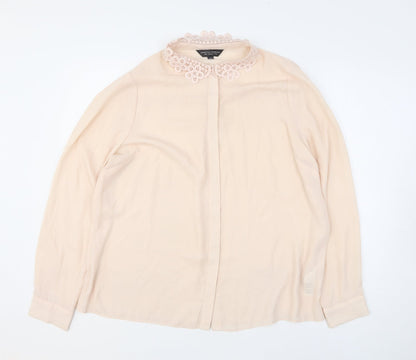 Womens UK Size 16 Dorothy Perkins Pink Basic Button-Up