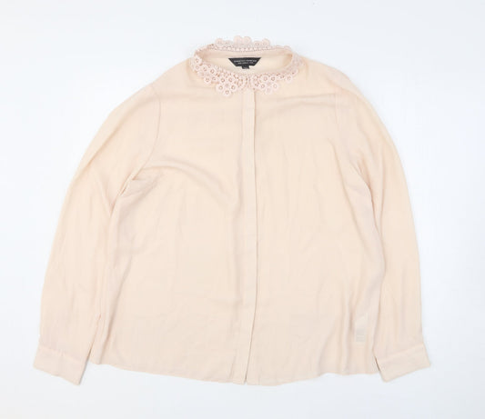 Womens UK Size 16 Dorothy Perkins Pink Basic Button-Up