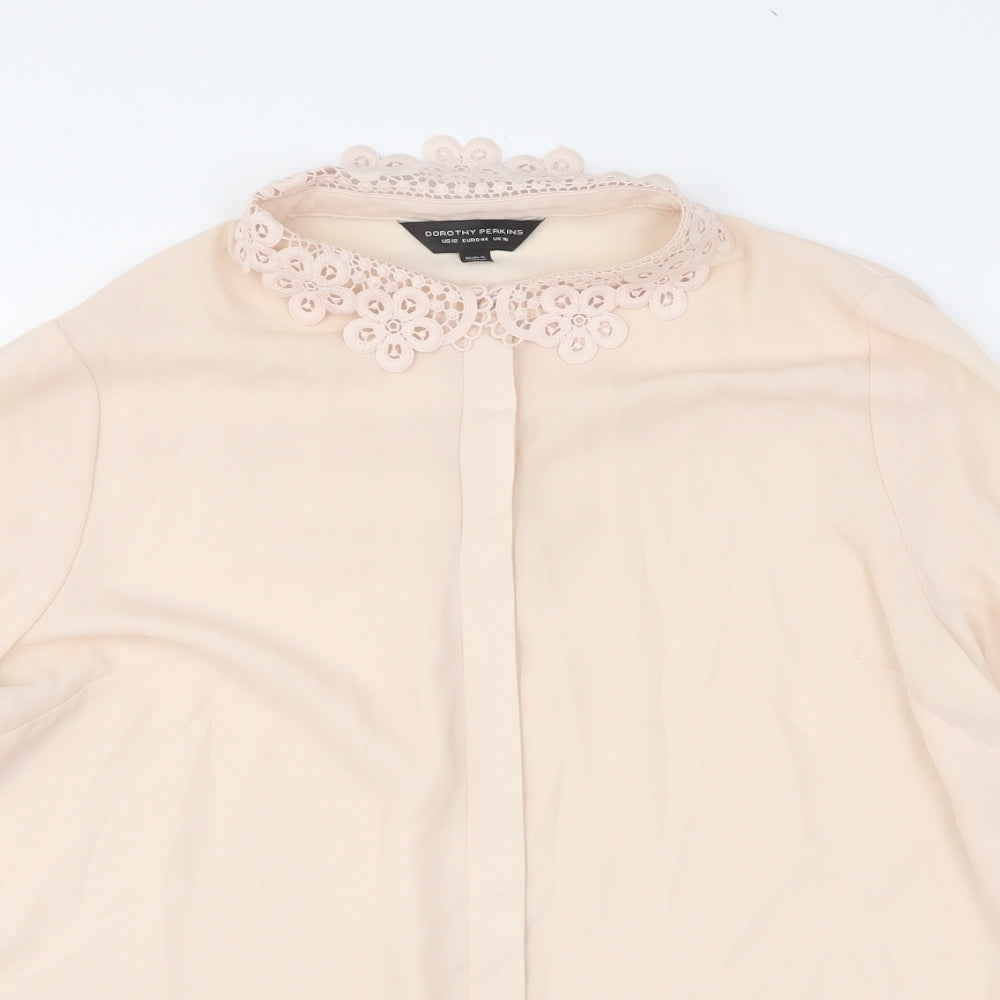 Womens UK Size 16 Dorothy Perkins Pink Basic Button-Up