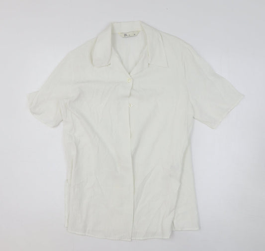 Womens UK Size 12 BHS White Basic Button-Up