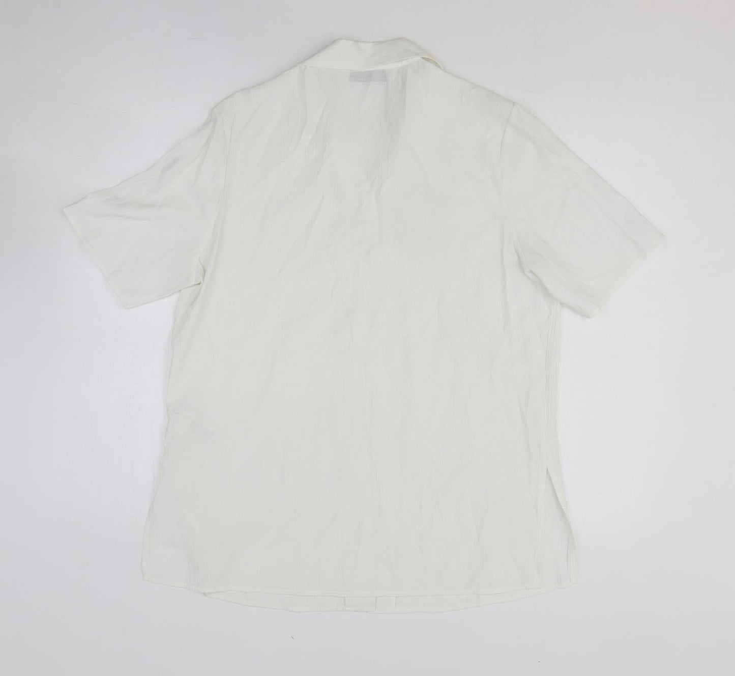 Womens UK Size 12 BHS White Basic Button-Up