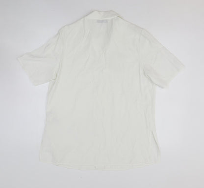 Womens UK Size 12 BHS White Basic Button-Up