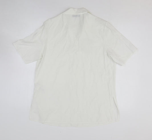 Womens UK Size 12 BHS White Basic Button-Up