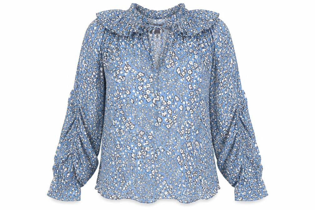 Womens UK Size 8 Marks and Spencer Blue Jersey Blouse