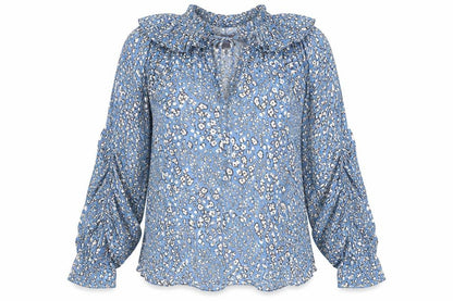 Womens UK Size 8 Marks and Spencer Blue Jersey Blouse