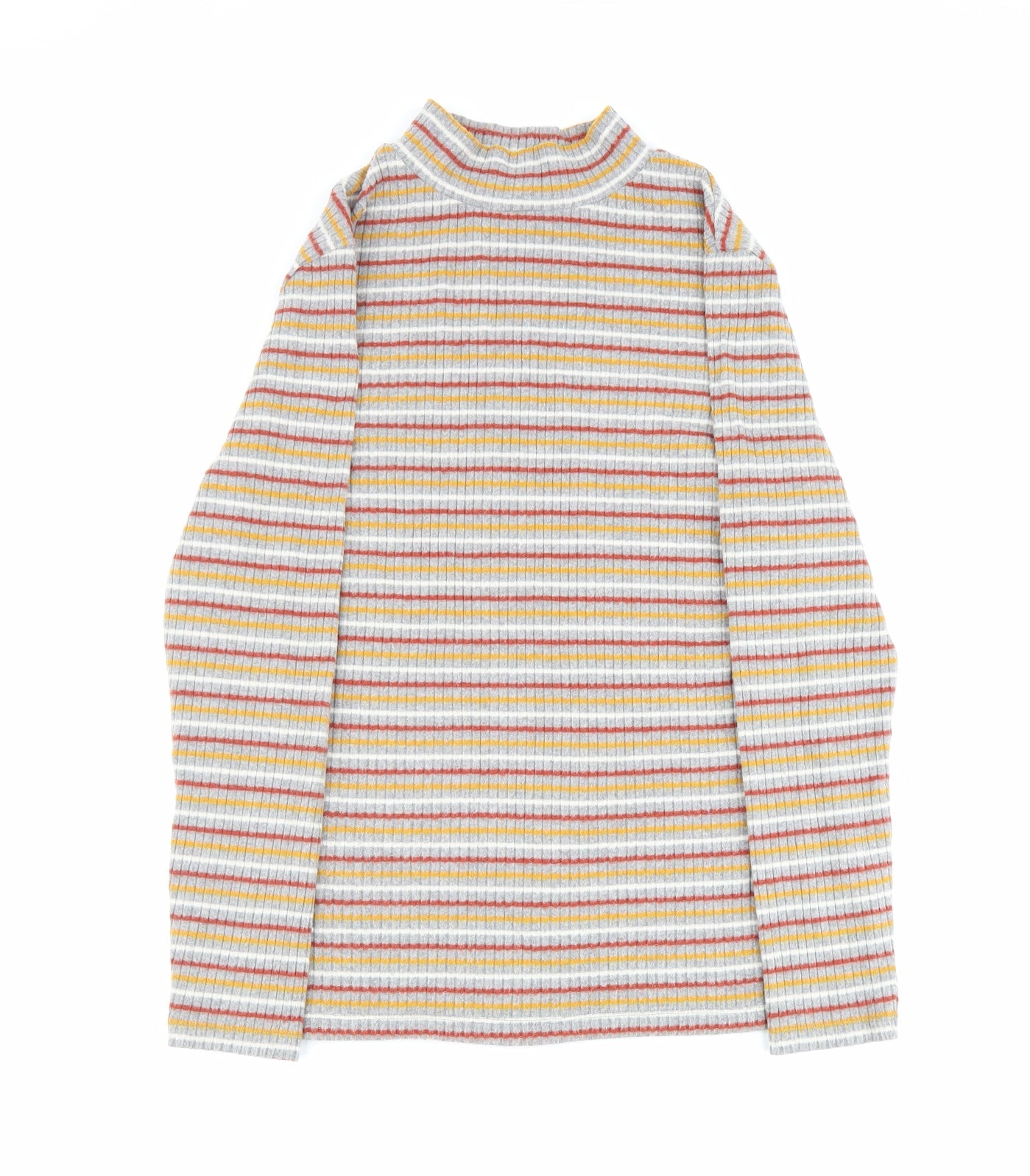 Papaya Womens Multicoloured Striped Polyester Basic Blouse Size 18 Mock Neck