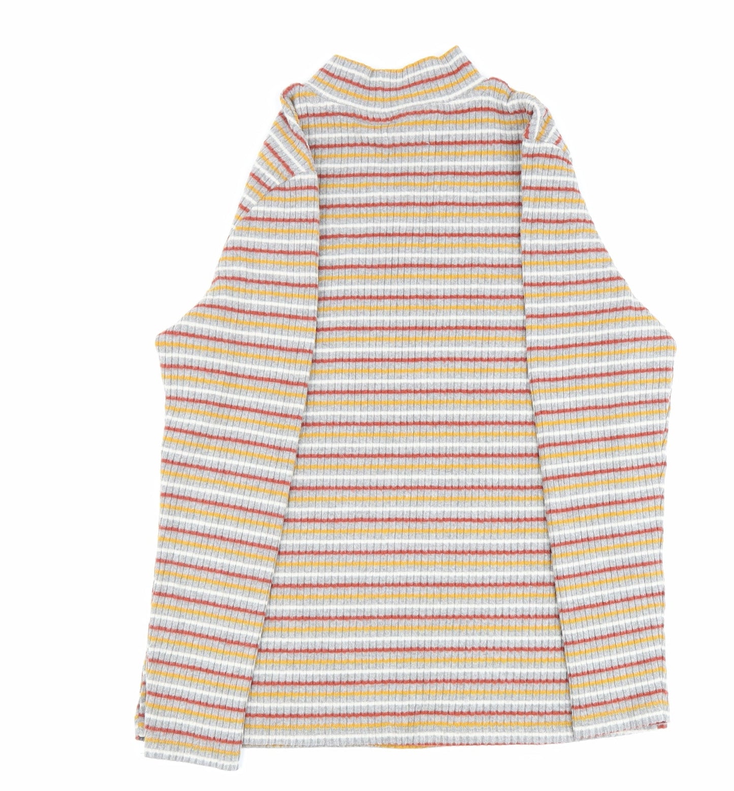 Papaya Womens Multicoloured Striped Polyester Basic Blouse Size 18 Mock Neck