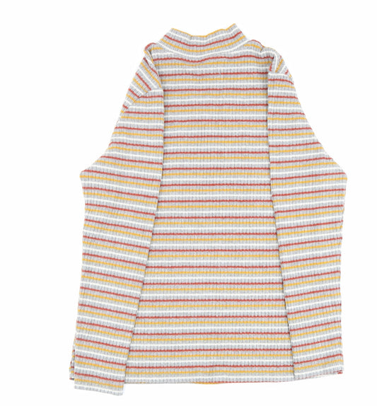 Papaya Womens Multicoloured Striped Polyester Basic Blouse Size 18 Mock Neck